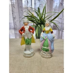 Vintage Colonial Couple Figurines, Victorian Man Woman, Made in Japan